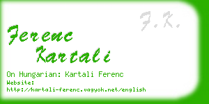 ferenc kartali business card